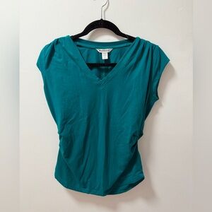 Athleta Ruched Cap Sleeve Blouse